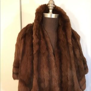 Vintage Mink Fur Cape Shrug Shawl size M-L